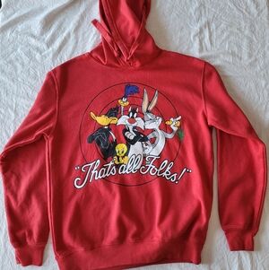 Red Looney Tunes Youth Hoodie Size L